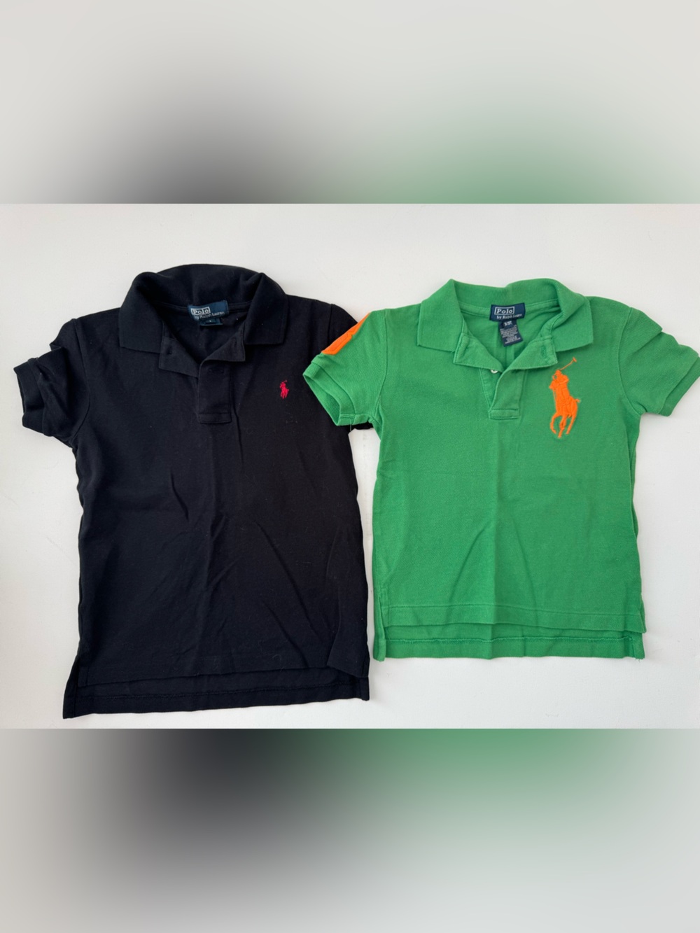 Polo Ralph Lauren Boys Polo Shirt Lot Size 3T & 4 Black Green Big Pony